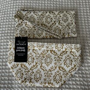 Scout Elegant Gold and Cream clutch and makeup bag